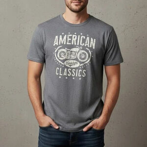 Motorcycle Graphic Tee Gray 3XB